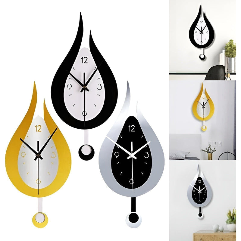 Timeluxe - Moderne Pendulum Vægur Med Stilfuldt drop-design