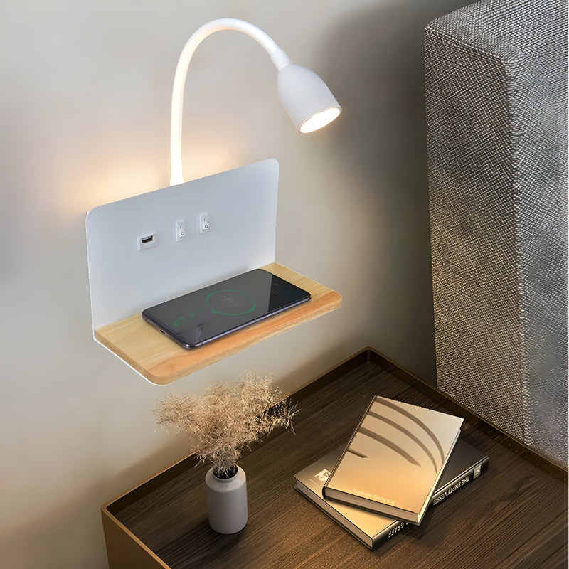 FlexCharge – LED bordlampe med justerbar belysning og opladningsmuligheder til to enheder