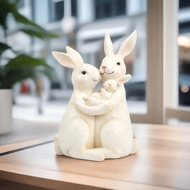 WillowWhisk – Håndlavet harpiksfigur af kanin til indendørs og haveudsmykning