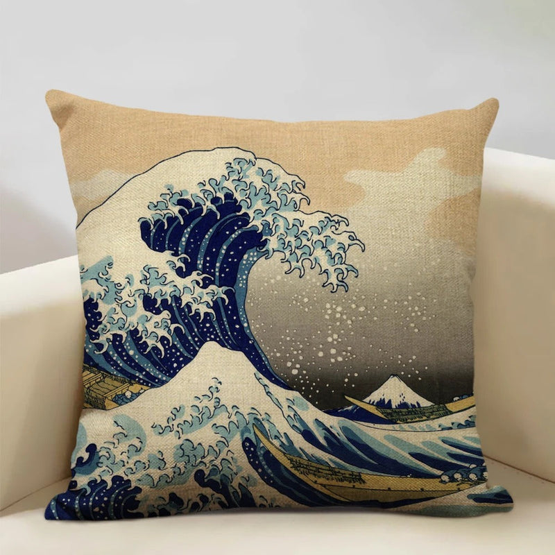 FujiVista – Pudebetræk med Ukiyo-e Mount Fuji-design til kunstnerisk boligindretning