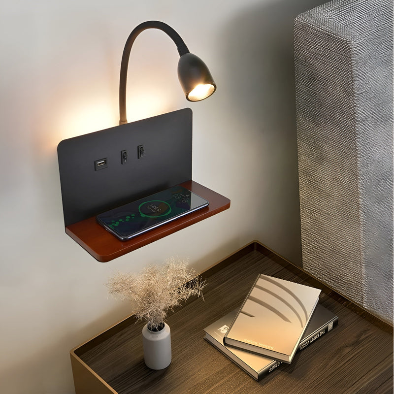 FlexCharge – LED bordlampe med justerbar belysning og opladningsmuligheder til to enheder