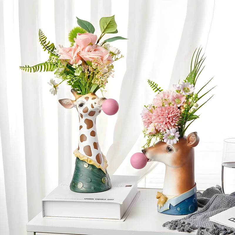 WhimsiWild - Dyreboblevase med kunstnerisk safari-inspireret form