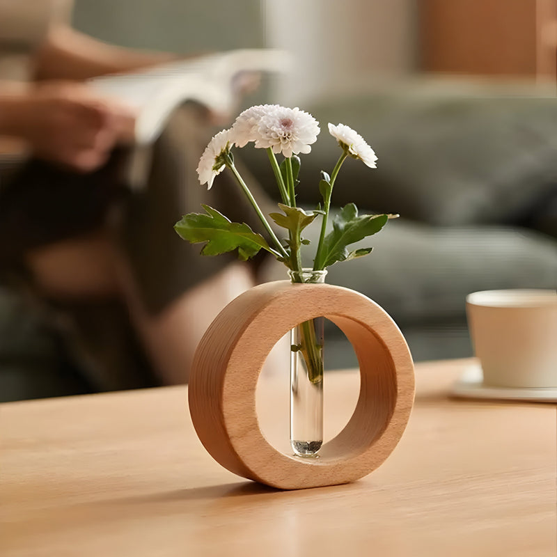 VerdantWood – Elegant dekorativ vase til hydroponiske planter og blomster