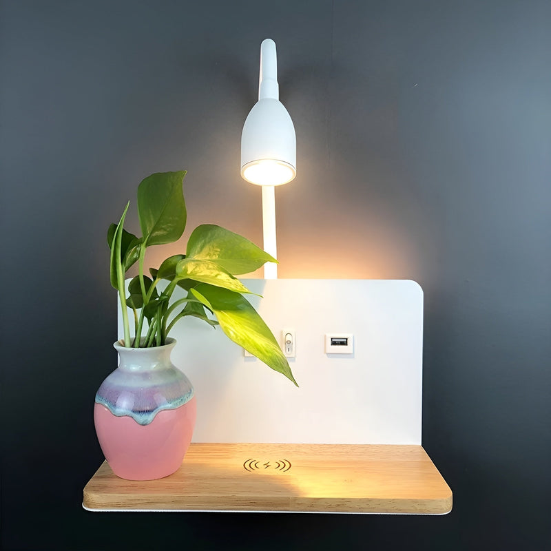 FlexCharge – LED bordlampe med justerbar belysning og opladningsmuligheder til to enheder