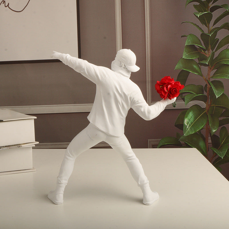 BanksyBloom – Ikonisk Flower Vandal-skulptur til dristig kunstnerisk boligindretning
