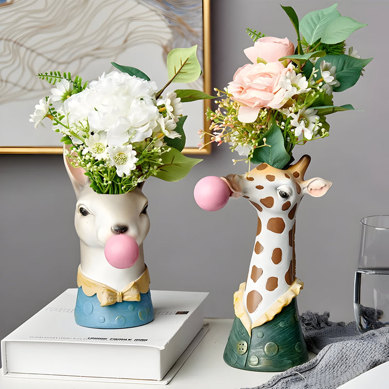 WhimsiWild - Dyreboblevase med kunstnerisk safari-inspireret form