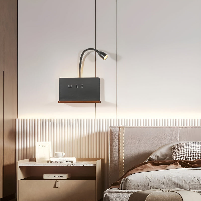 FlexCharge – LED bordlampe med justerbar belysning og opladningsmuligheder til to enheder