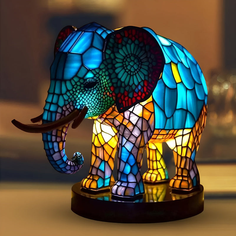 MythGlow – Bordlampe med dyremotiv, blødt lys og magisk design med drage eller elefant