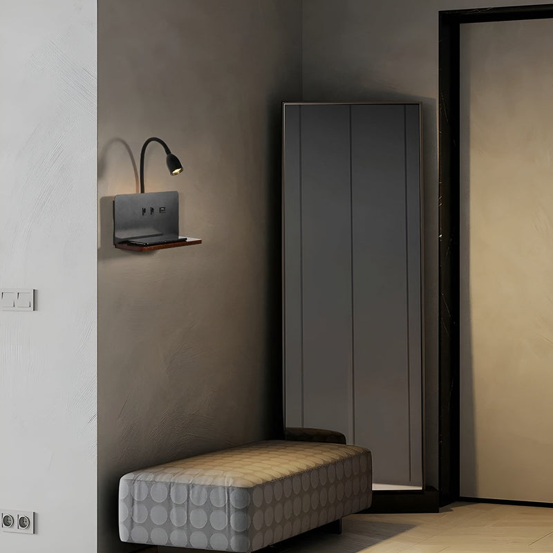 FlexCharge – LED bordlampe med justerbar belysning og opladningsmuligheder til to enheder