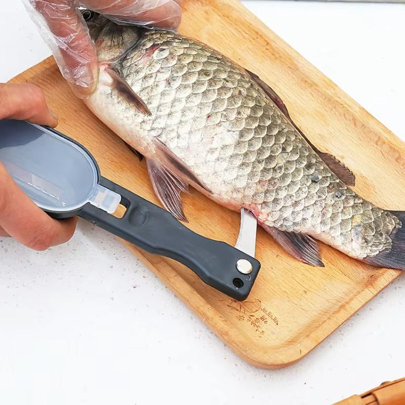 KitchenNest – Fiskeskælfjerner med Stænkskærm og Rustfrit Stålblad