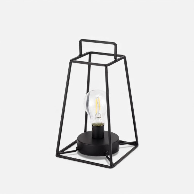 CageGlow – Bærbar LED Bordlampe med Håndtag og Burdesign