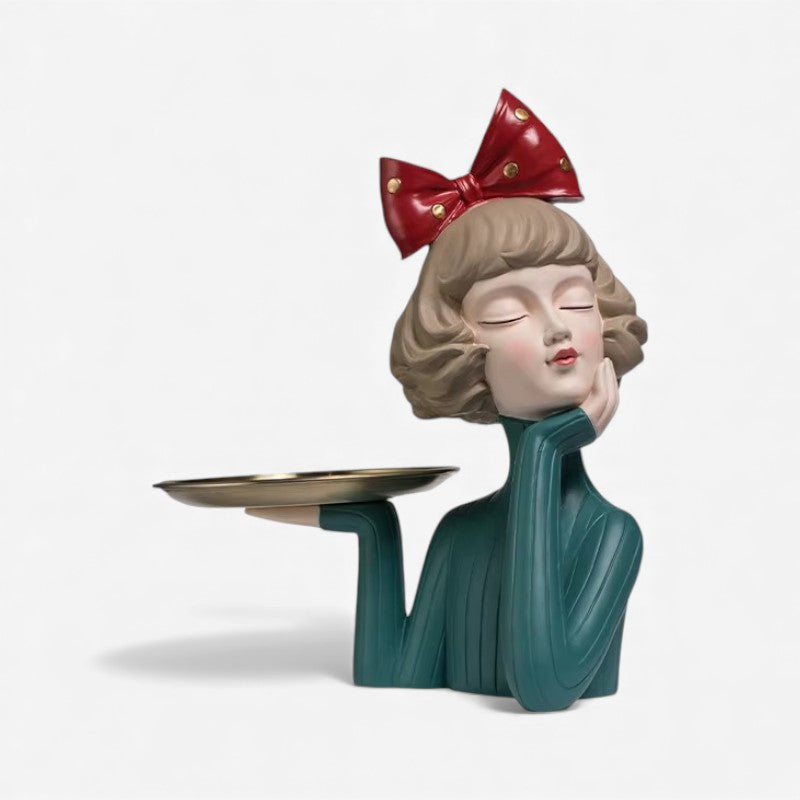 ArtHold – Kreativ pigestatue med dekorativ bakkeholder design