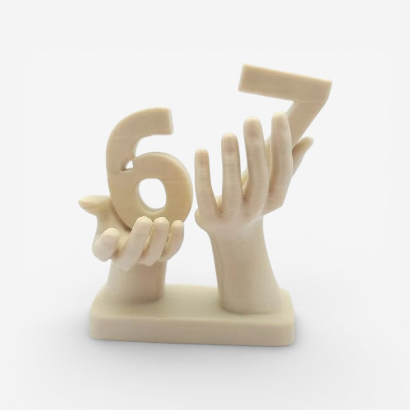 PalmDigit - Dekorativ Statue med Hånd og Nummerdesign