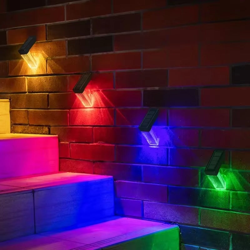GlowStep – Solar LED Trappelys med Varmhvid og RGB-Tilstande