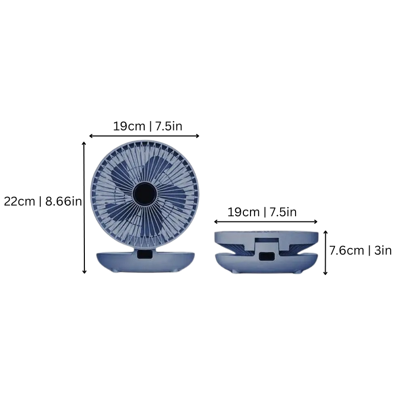 CoolBreeze – Moderne bærbar ventilator med 90° justerbar foldevinkel