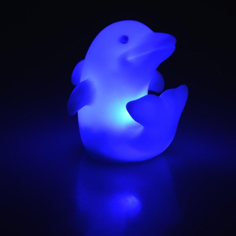 AuraGlow - Flerfarvet delfin LED-lampe med 7 farveskiftende tilstande og blød glød