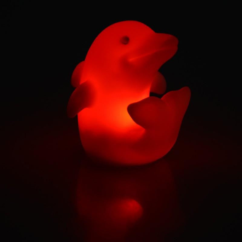 AuraGlow - Flerfarvet delfin LED-lampe med 7 farveskiftende tilstande og blød glød