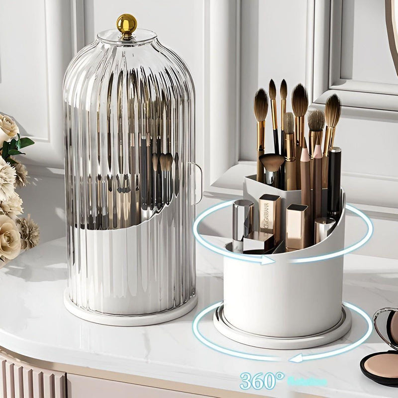 BeautySphere - 360° Roterende Makeup Organizer til ubesværet børsteopbevaring