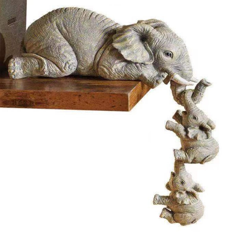 OllyLift – Elefantfamilie statue med symbolsk design og skulpturel charme