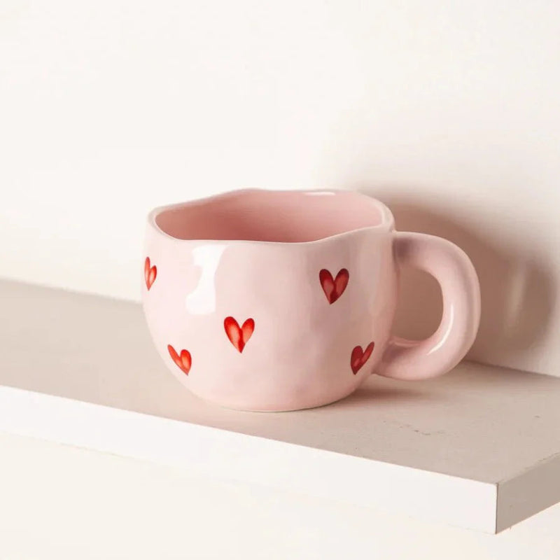 LoveSip - Sødt kaffekrus med pink hjerte design