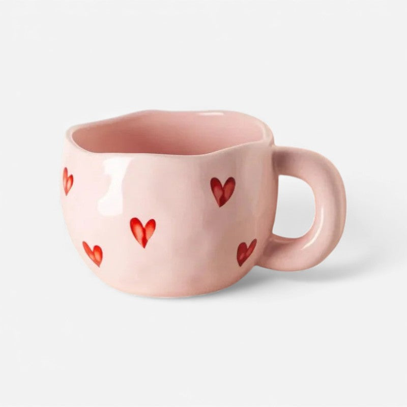 CozyHeart - Kaffekrus med Håndtag og Hjerteinspireret Design