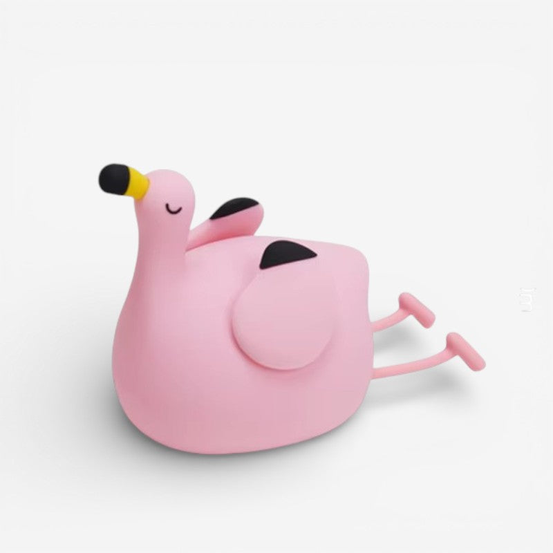 GlowNest – Bærbar LED Lampe med Flamingo Inspireret Design