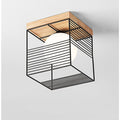 SquareGlow – Moderne geometrisk loftslampe med sfærisk pære til moderne hjem