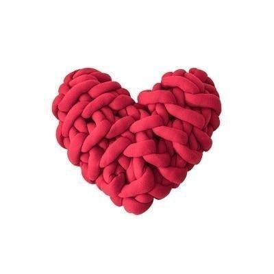 LoveKnit - Valentine Heart Chunky Twist Throw Pillow