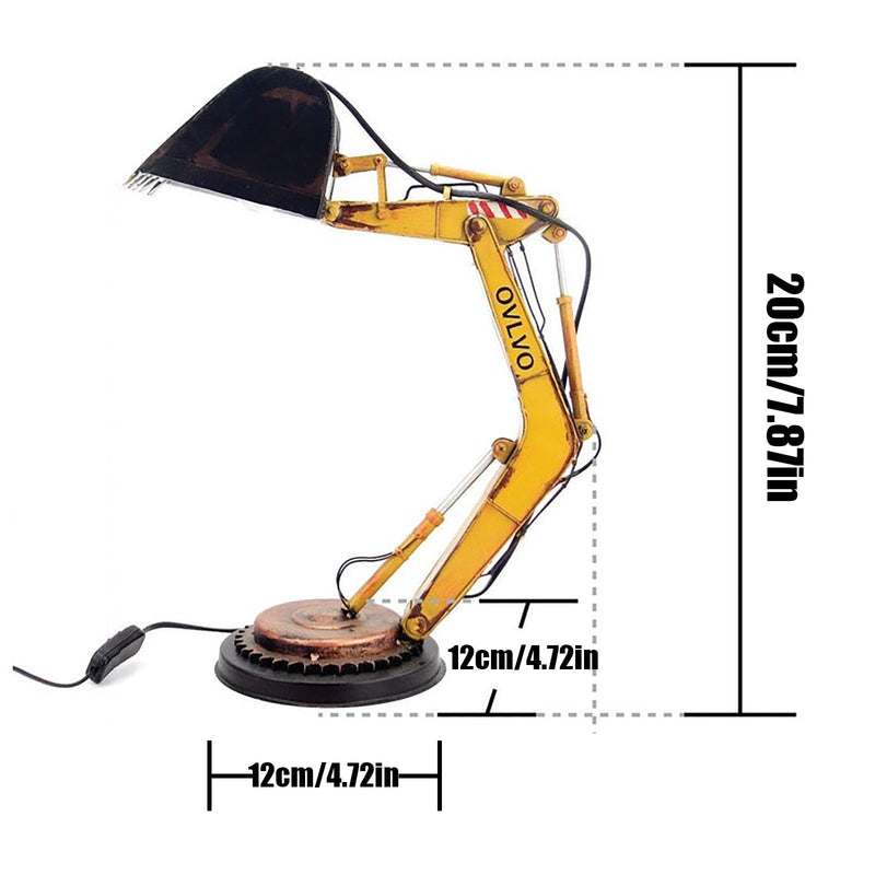 LumiGlow - Legende LED bordlampe med gravemaskinedesign og justerbar belysning