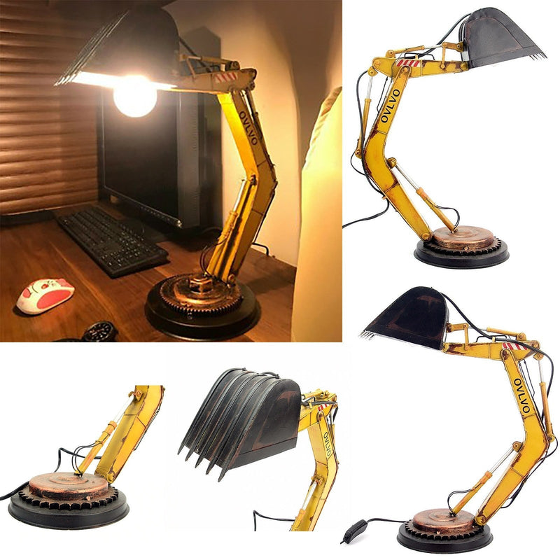 LumiGlow - Legende LED bordlampe med gravemaskinedesign og justerbar belysning