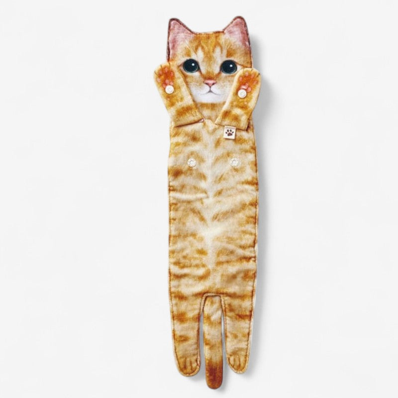 CatLoop - Håndklæde med kattedesign og ophængningsløkker