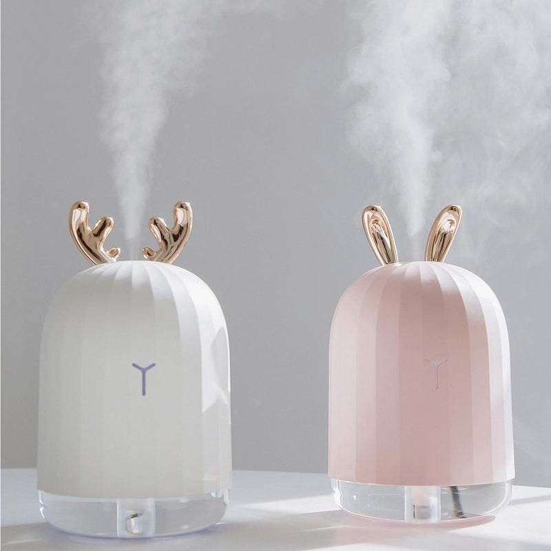 DeerGlow - Gevirformet luftfugter med blød, omgivende LED-belysning