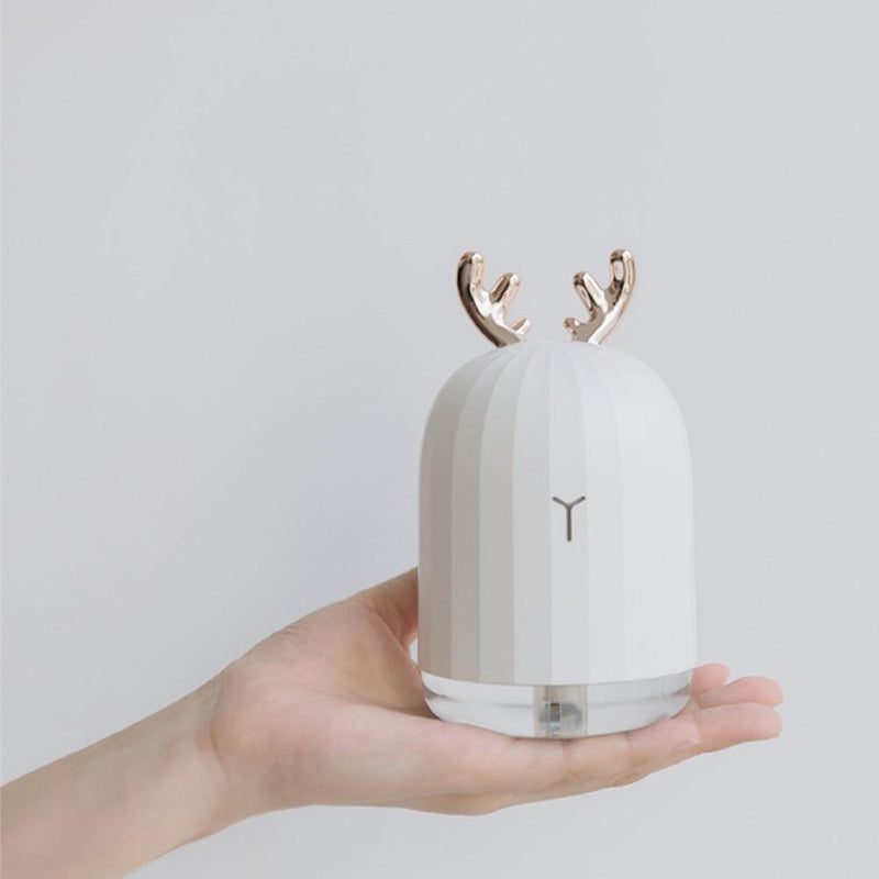 DeerGlow - Gevirformet luftfugter med blød, omgivende LED-belysning