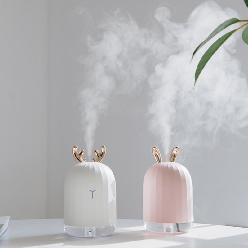 DeerGlow - Gevirformet luftfugter med blød, omgivende LED-belysning