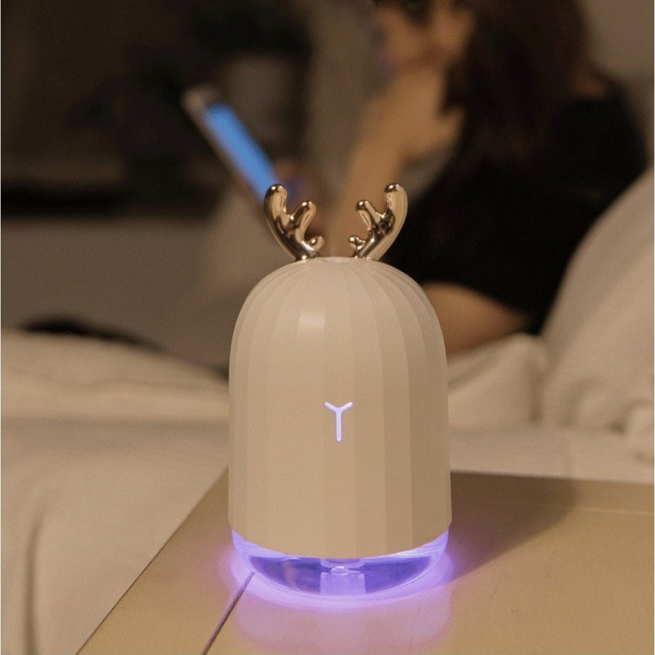 DeerGlow - Gevirformet luftfugter med blød, omgivende LED-belysning