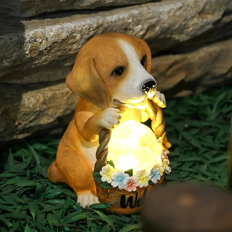 PawGlow - Charmerende LED-stilys med yndige hundefigurer til haveindretning