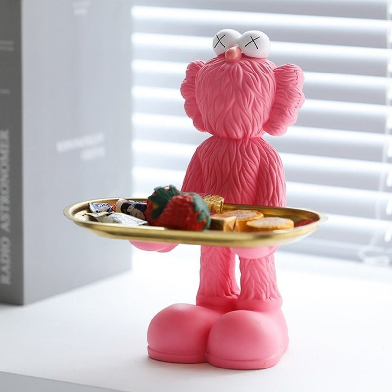 BearNest – Finurlig bjørnefigur i resin med bakke til dekorativ opbevaring