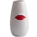 LipsBloom – Keramisk Vase med Røde Læber