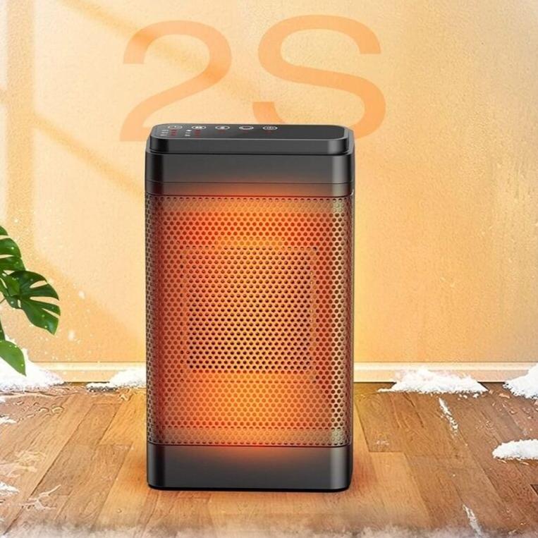 HeatFlow – Kompakt elektrisk varmelegeme med gitterfront og fjernbetjening