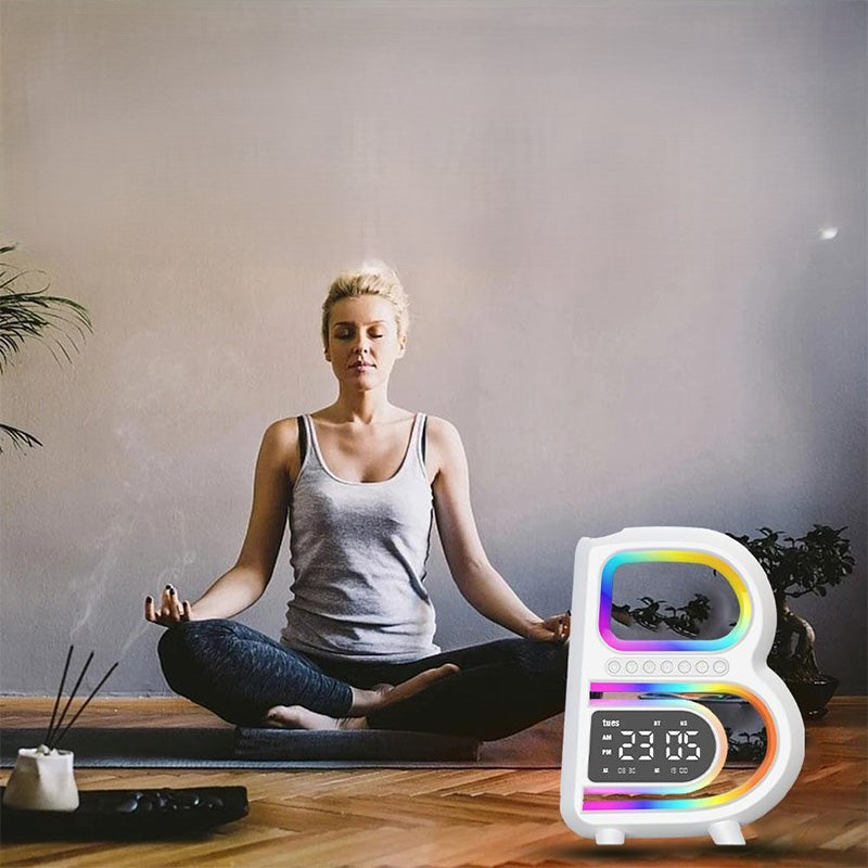 BeatGlow - Smart vækkeur med RGB-lys og trådløs højttaler