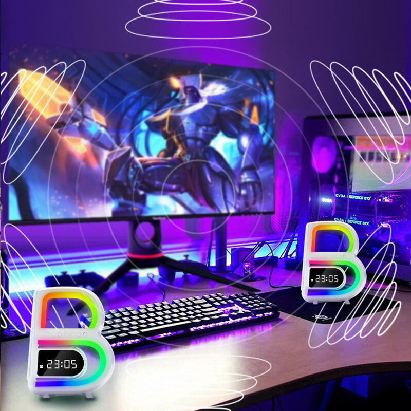 BeatGlow - Smart vækkeur med RGB-lys og trådløs højttaler