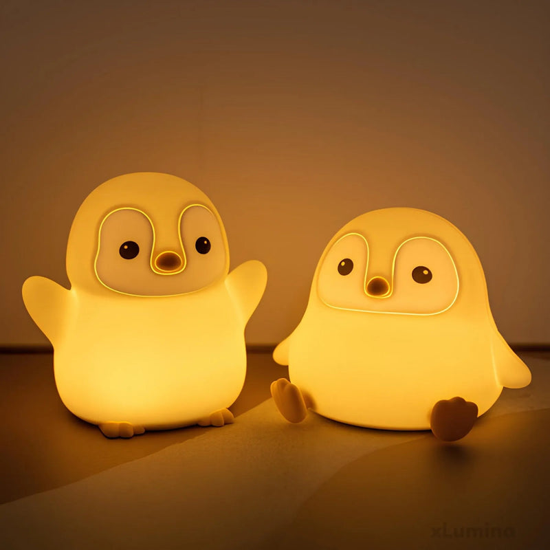 PenguGlow - Yndig pingvin LED-natlampe med blødt farveskiftende lys
