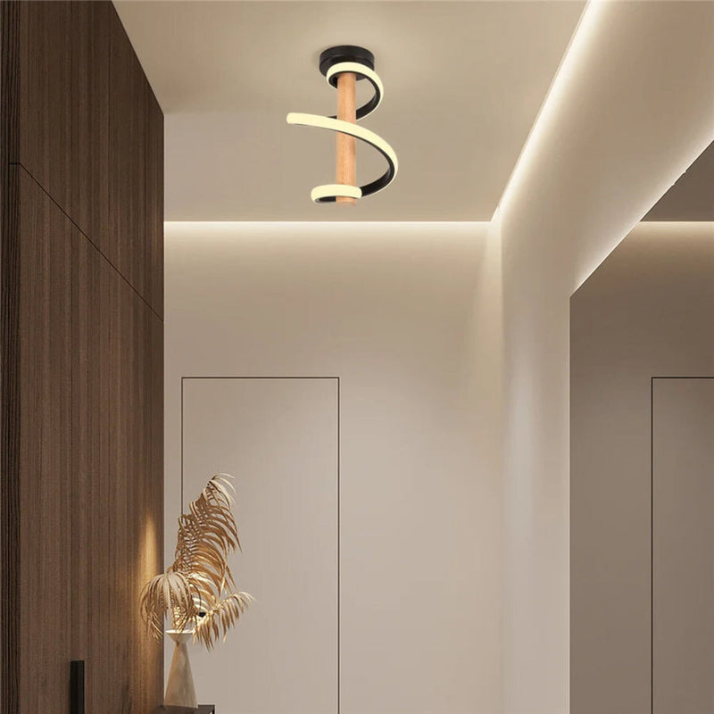 TwisterLux - Loftslampe med Elegant Buet Design og Varm Blød LED-Belysning