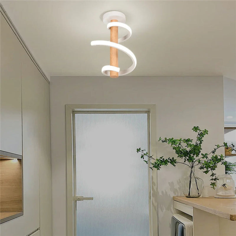 TwisterLux - Loftslampe med Elegant Buet Design og Varm Blød LED-Belysning