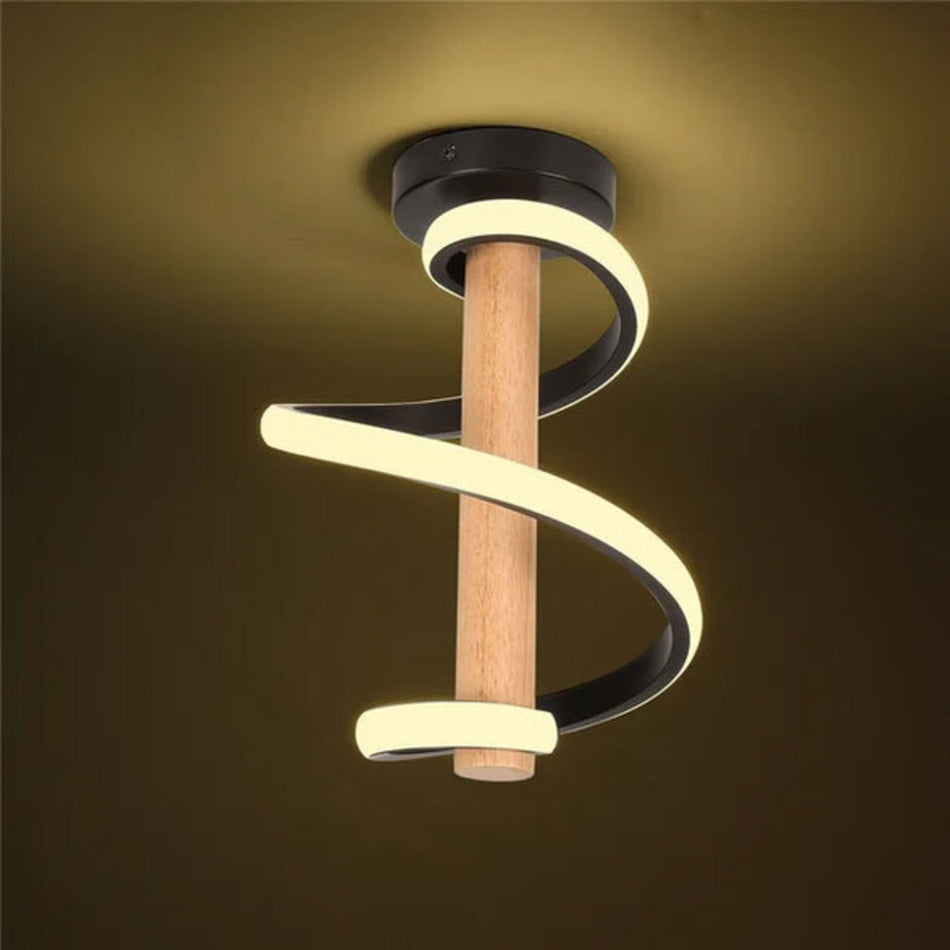 TwisterLux - Loftslampe med Elegant Buet Design og Varm Blød LED-Belysning