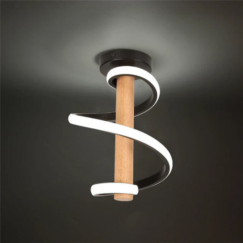 TwisterLux - Loftslampe med Elegant Buet Design og Varm Blød LED-Belysning