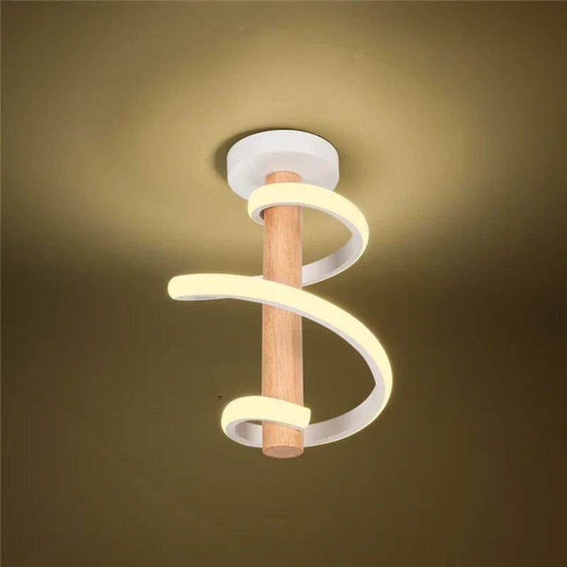 TwisterLux - Loftslampe med Elegant Buet Design og Varm Blød LED-Belysning