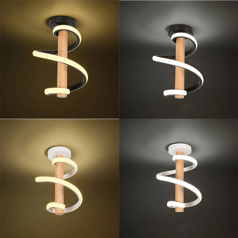 TwisterLux - Loftslampe med Elegant Buet Design og Varm Blød LED-Belysning