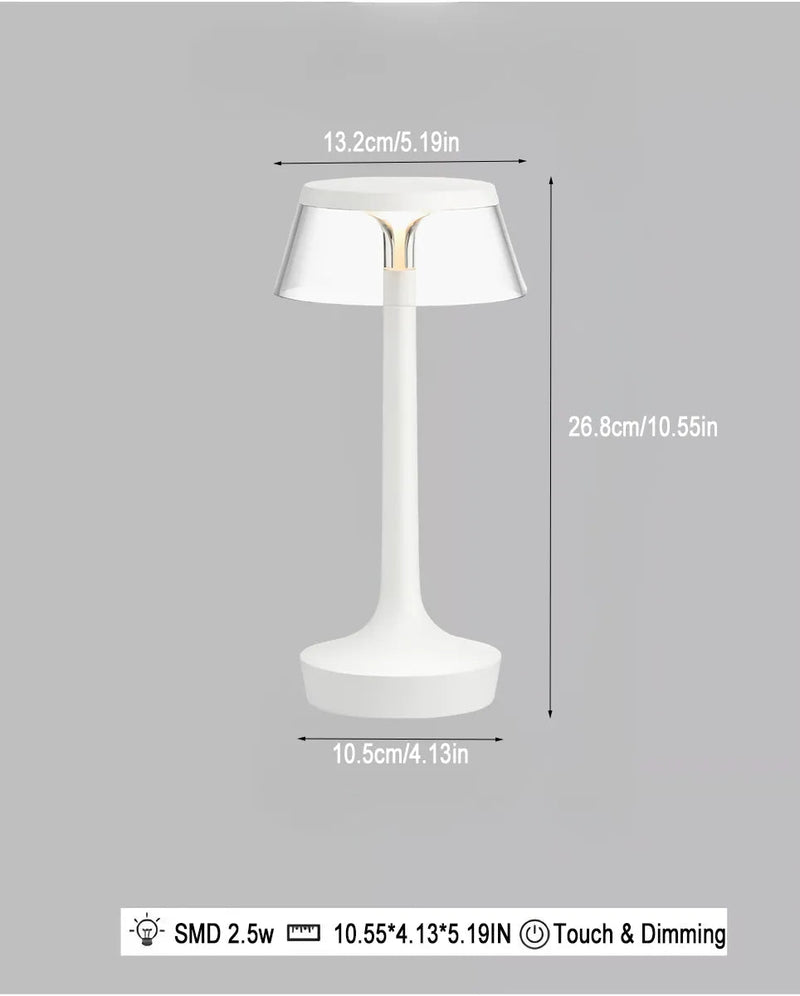 LumaCrystal- Genopladelig Touch-Control bordlampe med justerbar belysning