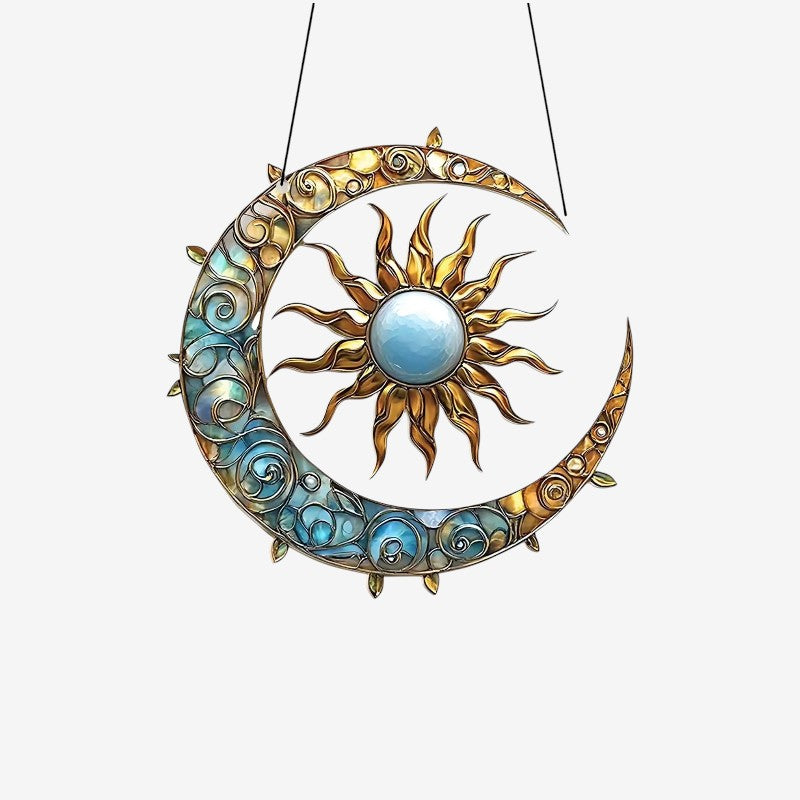 LunarGlow - Ophængt Måne og Sol Skulptur